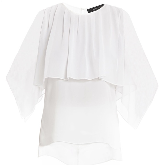 BCBG Chiffon Top With Overlay Detailing - Picture 4 of 6